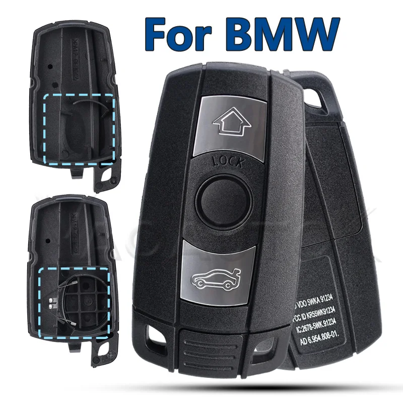 Корпус автомобильного ключа для BMW 1 3 5 6 серии для BMW E90 E91 E92 E93 E60 Cas3 + корпус дистанционного ключа автомобиля брелок KR55WK49147 с лезвием