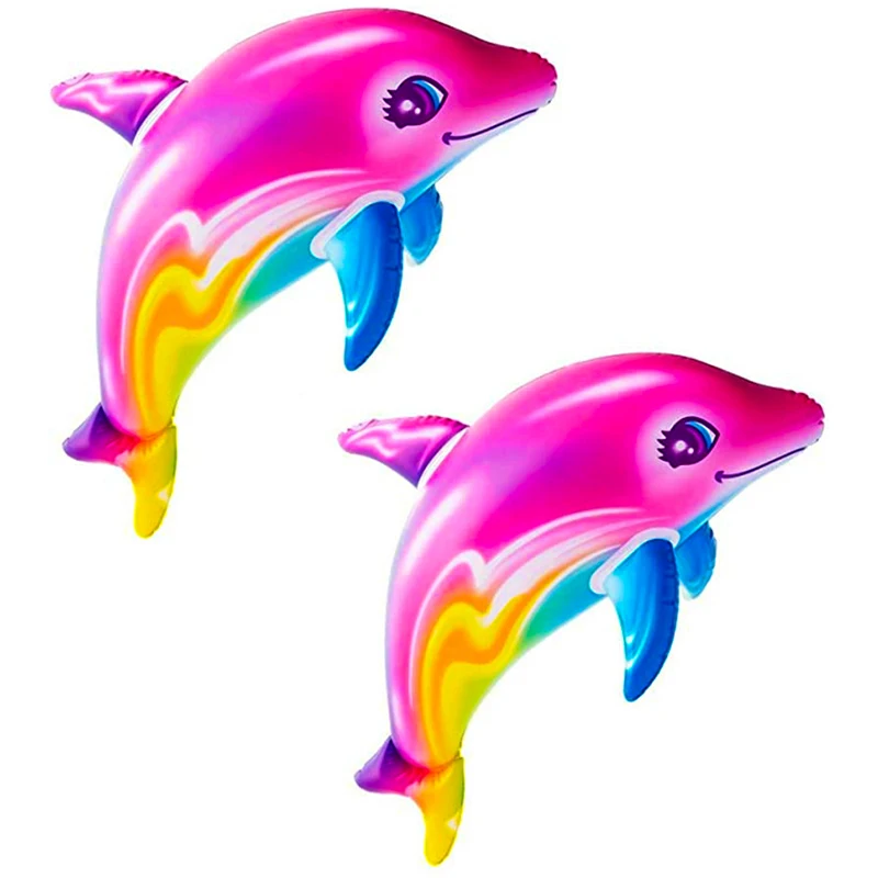 85cm Colorful Inflatable Dolphin Pool Beach Swimming Game Toy Pool Float Water Sports Inflatable Toys for Kids Gifts