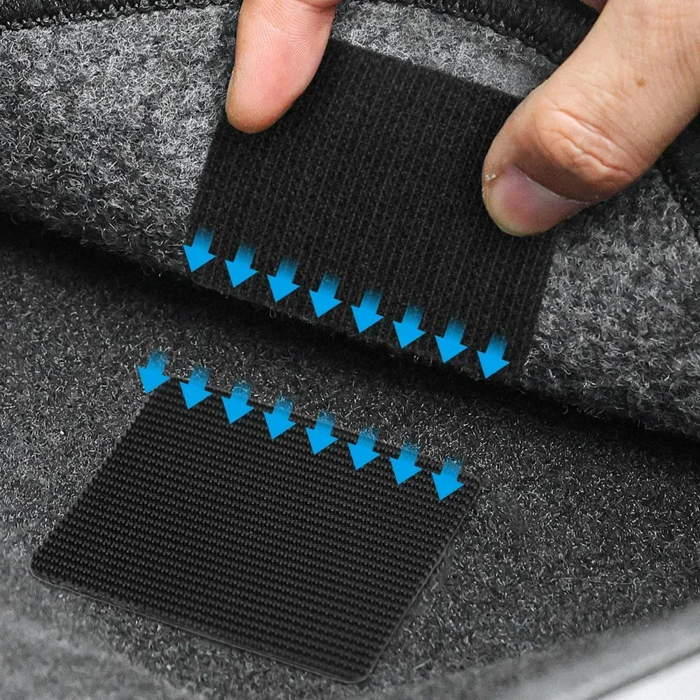 Bodenmatten-Fixierpflaster, selbstklebendes Klettband, doppelseitige, aufnähbare Aufkleber für Autoteppich, Armaturenbrett, DIY – Detail 3