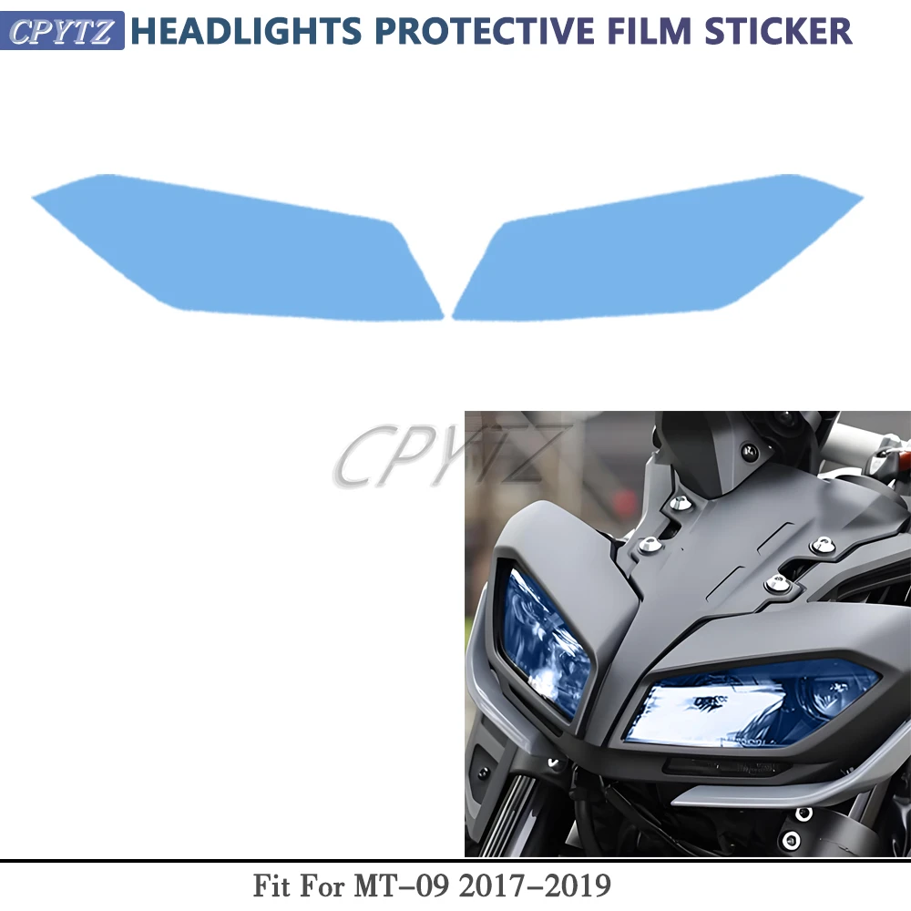 Fit for MT-09 2017-2019 MT 09 Transparent scratch resistant Headlights Protective Film Sticker Motorcycle  Accessories