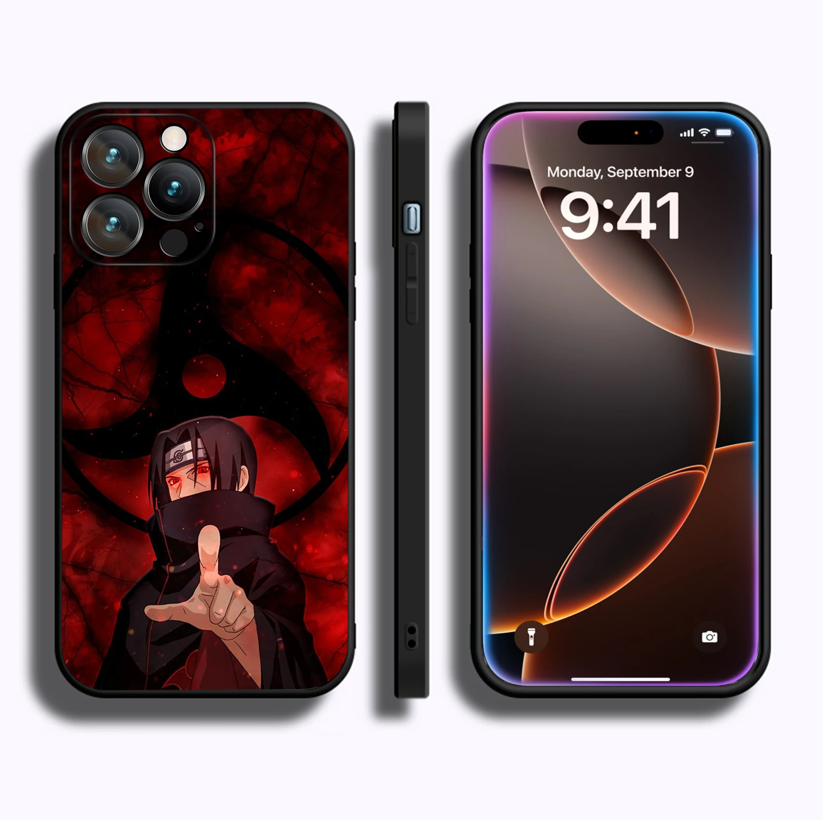 Miniso for iPhone 16 Pro Max Anime Case Itachi Akatsuki Protective Soft Silicon Cover for iPhone 16 15 14 13 12 11 Pro Max Plus