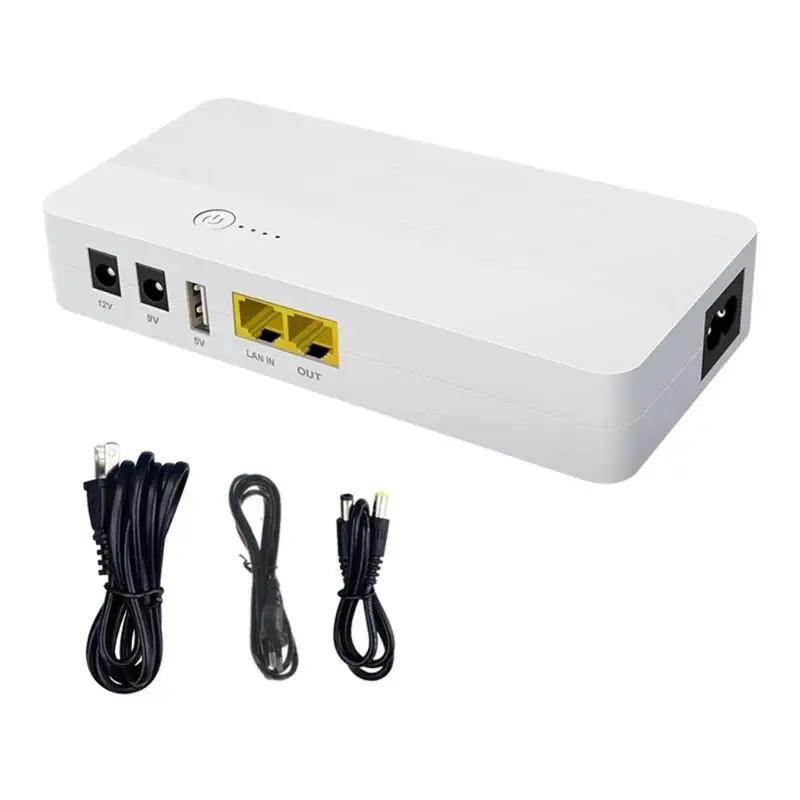 UPS Uninterrupted Power Supply Mini Battery Backup POE 24V with DC5.5x2.5mm to DC5.5x2.1mm Power Cord for Router