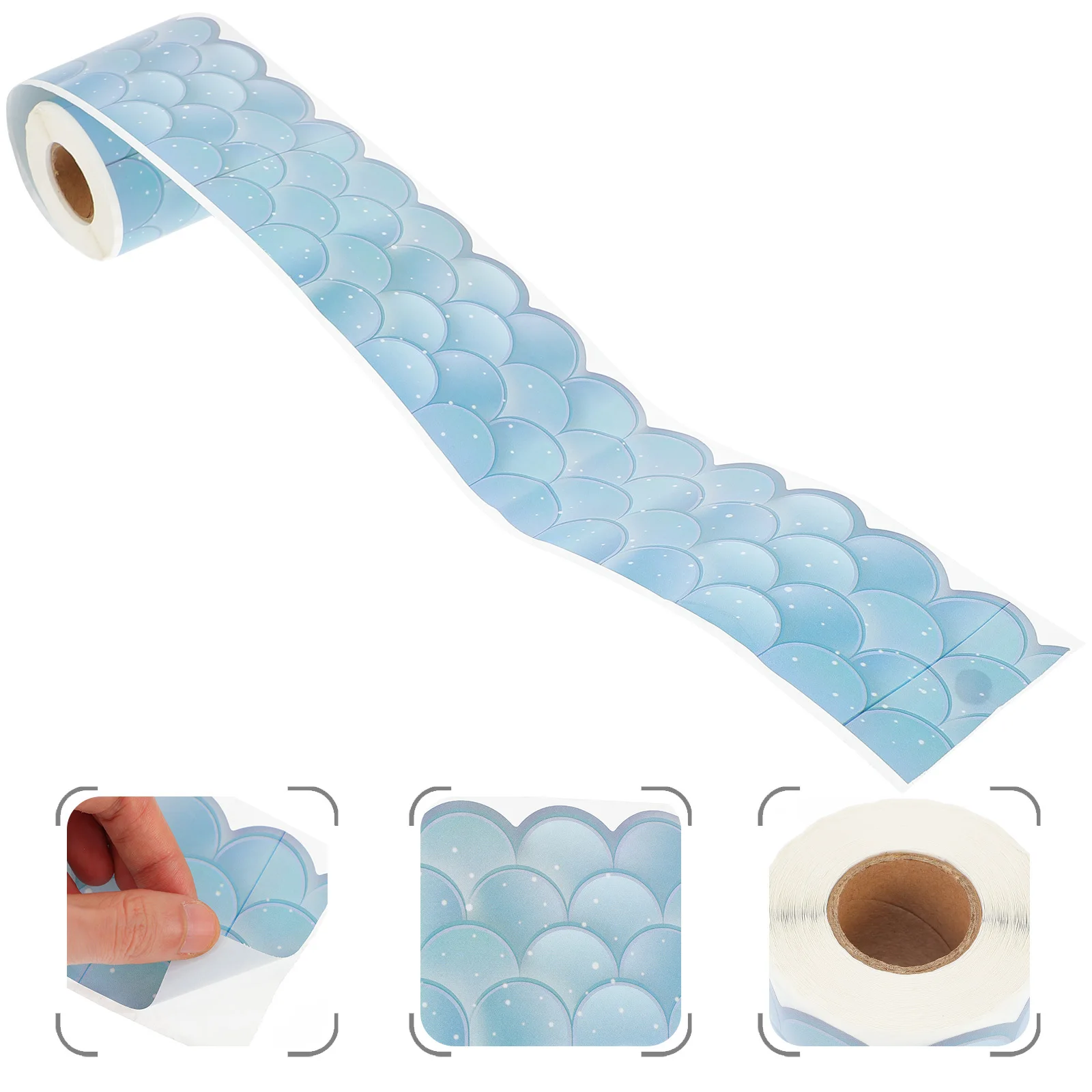 

Bulletin Board Decorations Wave Stickers Border Wall Winter Chalkboard Spring Blue