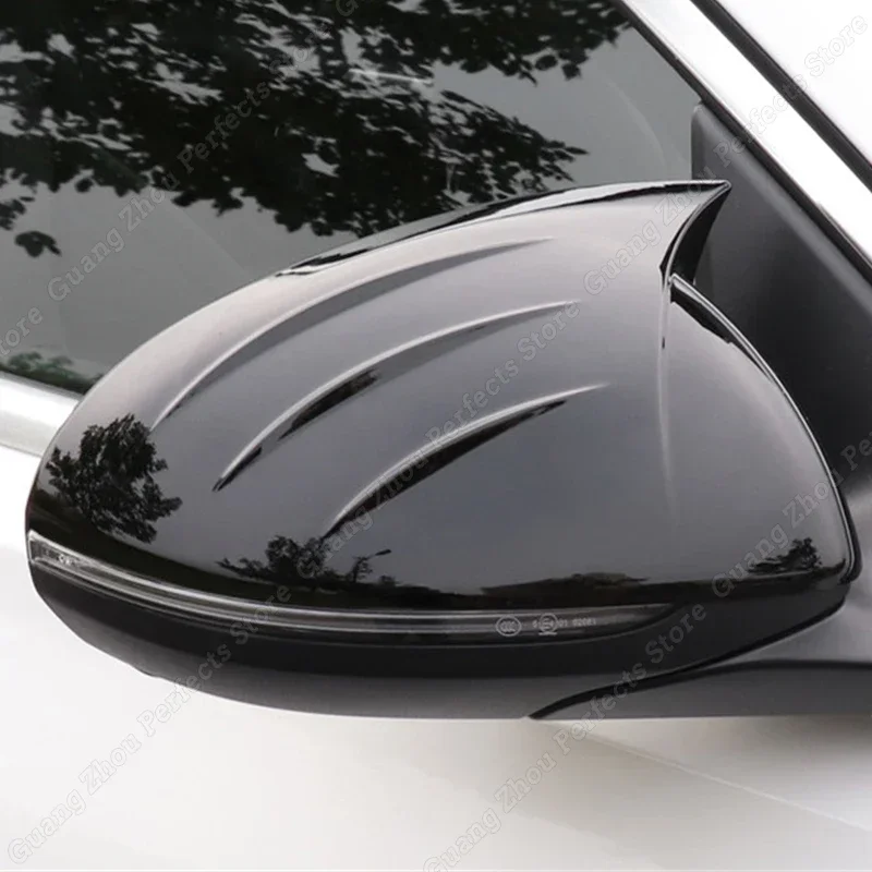 2Pcs Car Rear View Mirror Cover For Mercedes Benz W206 S206 C180 C200 C200d C300 C300d C300e 2021-2023 ABS Gloss Black Tuning