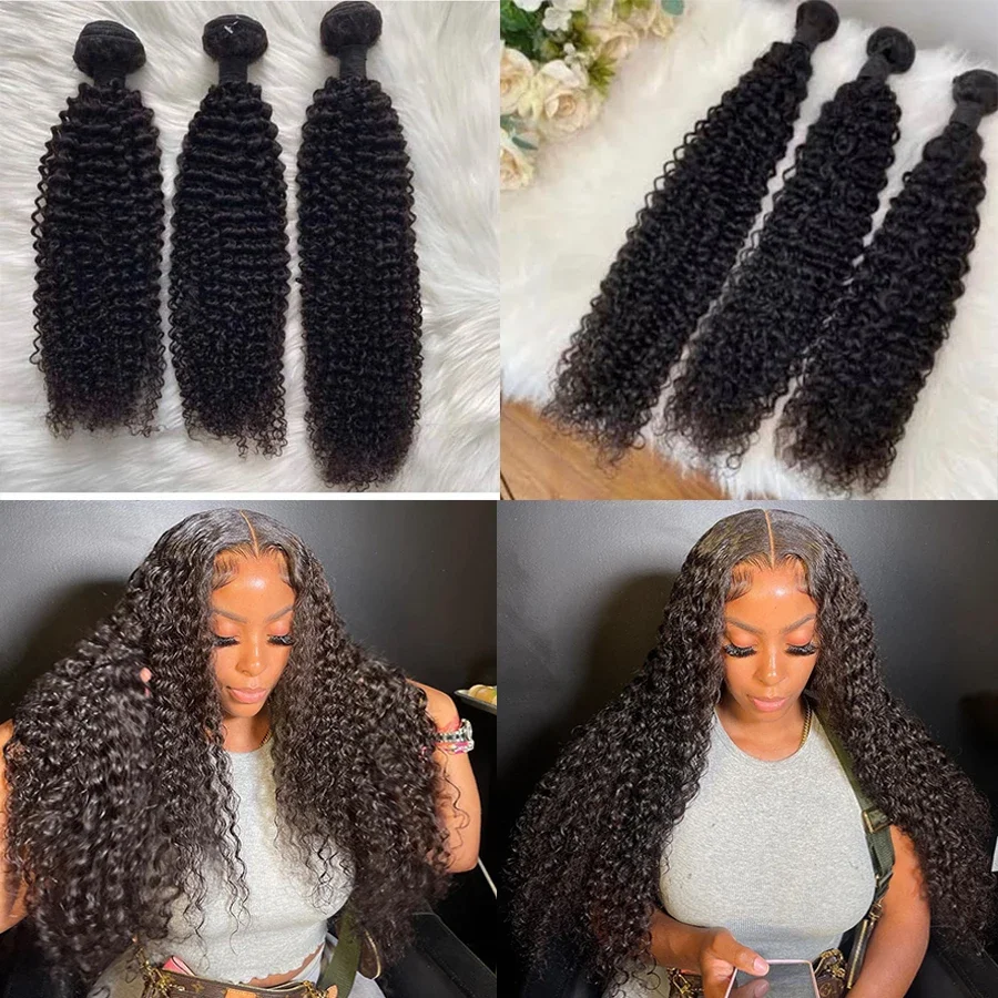 28 30 32 Inch Deep Wave Bundles Human Hair Curly Bundles 100% Human Hair Extensions Brazilian Human Hair Bundles Raw Human Hair