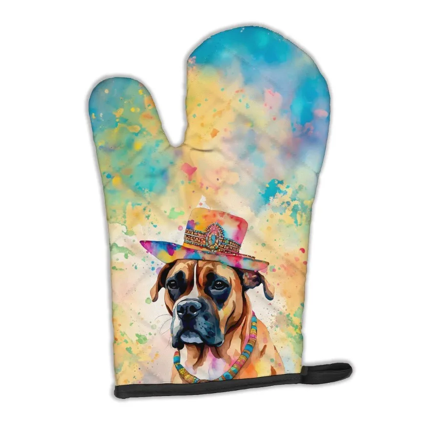 

Boxer Hippie Dawg Oven Mitt Heat Resistant Thick Oven Mitt for Hot Pans and Oven Kitchen Mitt Protect Hands Cooking Baking Glov