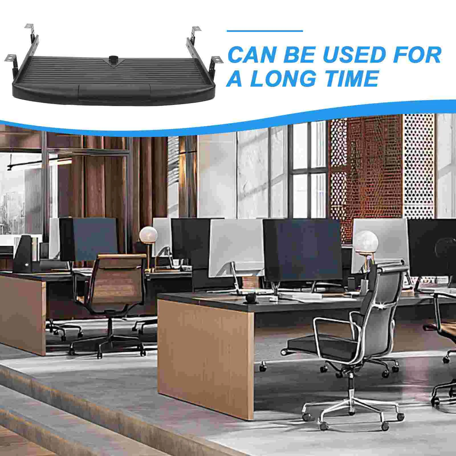 Imagem -04 - Abs Teclado Bandeja Armazenamento Placa Gaveta do Teclado do Computador Escritório Slides sob Mesa Gaveta