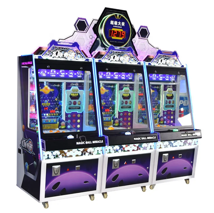 make money new design arcade coin operated game machines magic ball pusher ticket machine for game center