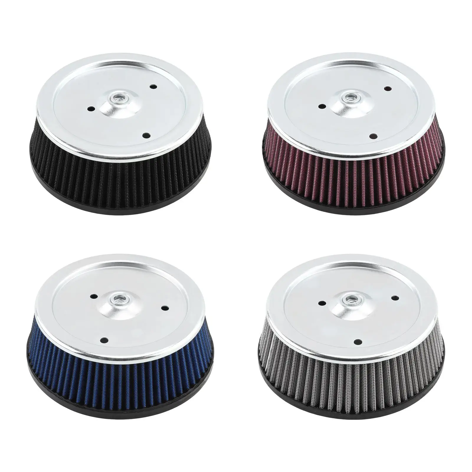 

Motorcycle Air Filter Durable Rubber Aluminum Mesh Engine Intake Cleaner for XL Dyna Softail Touring