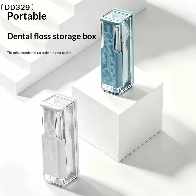 Dental Floss Box With Mirror - Automatic -up Portable Dental Floss Stick - Portable Household High-end Toothpick Thread〔DD329〕