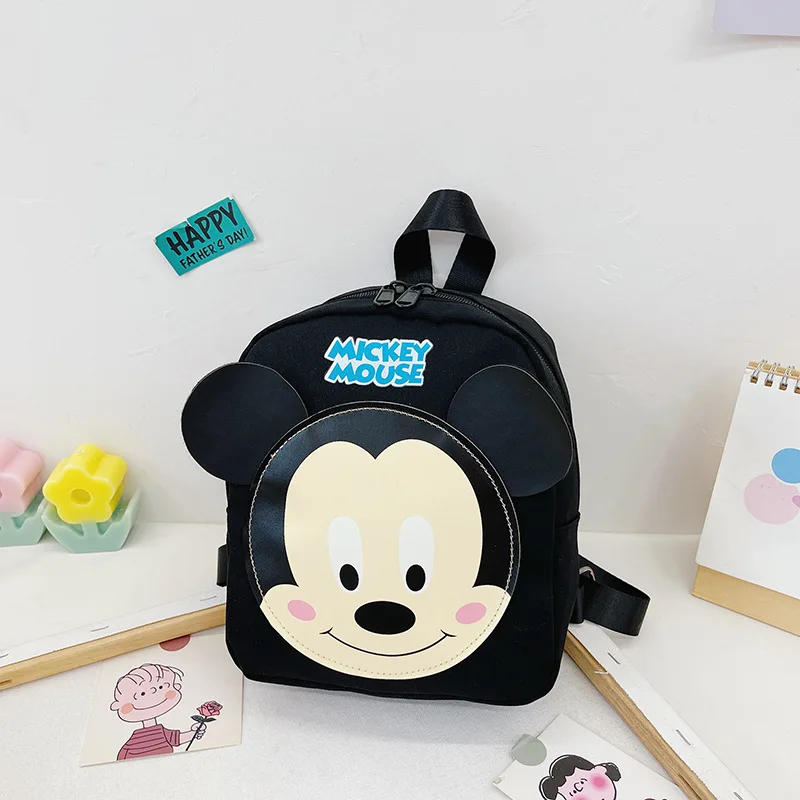 1-3 Jahre Kinder kleine Schult aschen lässig einfarbig Nylon Haut Rucksäcke für Baby Mädchen Jungen Marke Cartoon niedlichen Mickey Maus Taschen