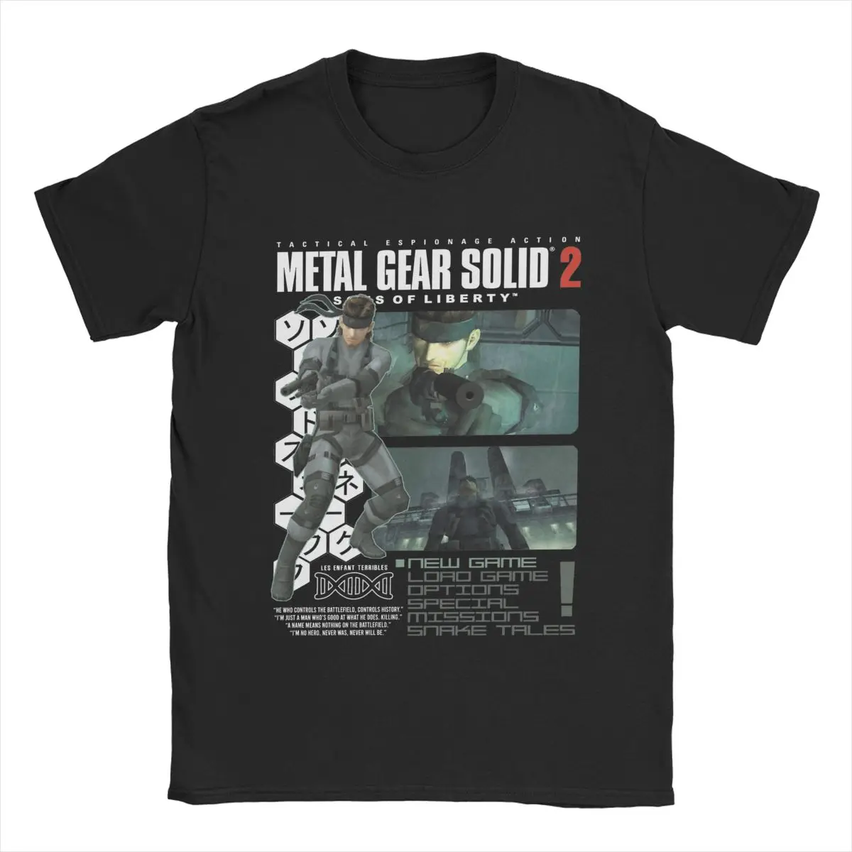 Solid Snake Metal Gear Solid 2 Men\'s T Shirt Fun Tees Short Sleeve O Neck T-Shirt 100% Cotton Birthday Present Clothes