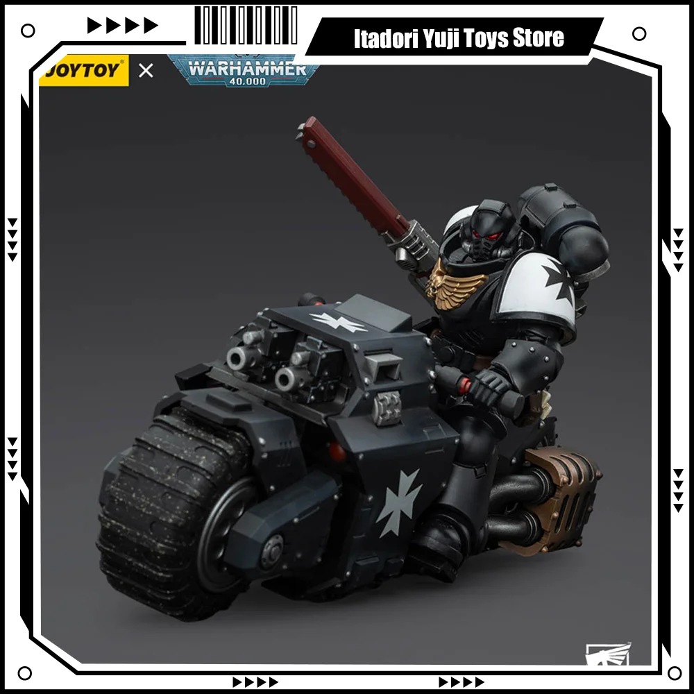 JOYTOY 1/18 Action Figure Warhammer 40K Space Marines Black Templars Outriders Figure Brother Valtus Joints Movable Anime Model