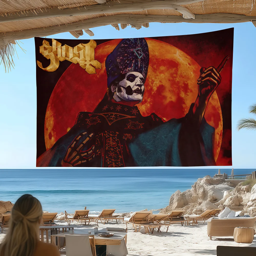 Band G-Ghost-S Heavy Metal flag Room Decoration Wall Tapestry Hanging Aesthetic Bedrooms Advertising Banner