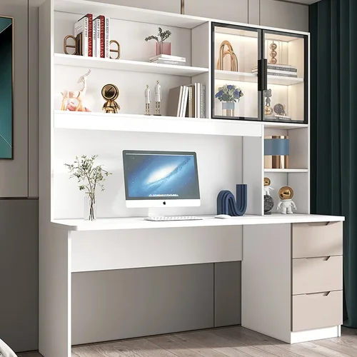 가정용 단단한 나무 일체형 책꽂이, 명품 컴퓨터, 모던 학생 학습 책상 조합