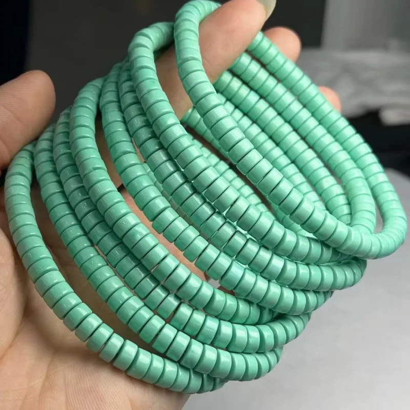 

Turquoise Round Spacer Beads Men and Women Single Circle Bracelet High Imitation