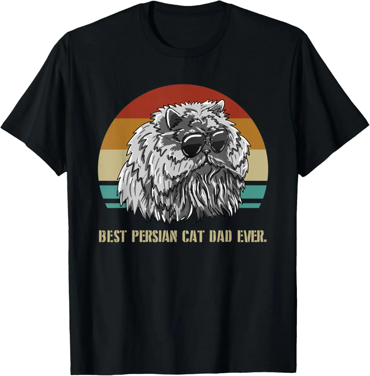 Best Persian Cat Dad Ever Paws Vintage Feline Cat Lover Gift T-Shirt