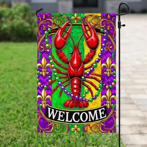 Mardi Gras Crawfish Welcome Flag Graden Flag XXH LLP LLX uui