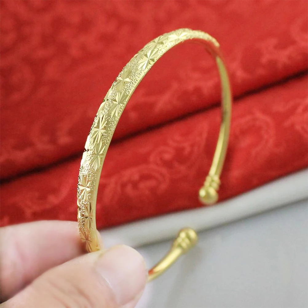 

1pc Sky Open Cuff Bracelet High Purity Brass Vacuum Plated Gold Long Lasting Color Retention Simple Elegant Women'S For
