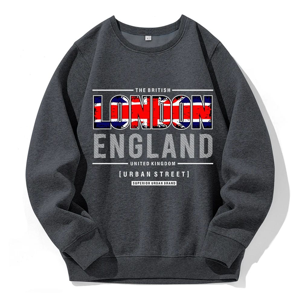 London England United Kingdom Printing Men Sweatshirt Harajuku O-Neck Hip Hop Tops Fashion Casual Clothes Warm Fleece Tracksuit