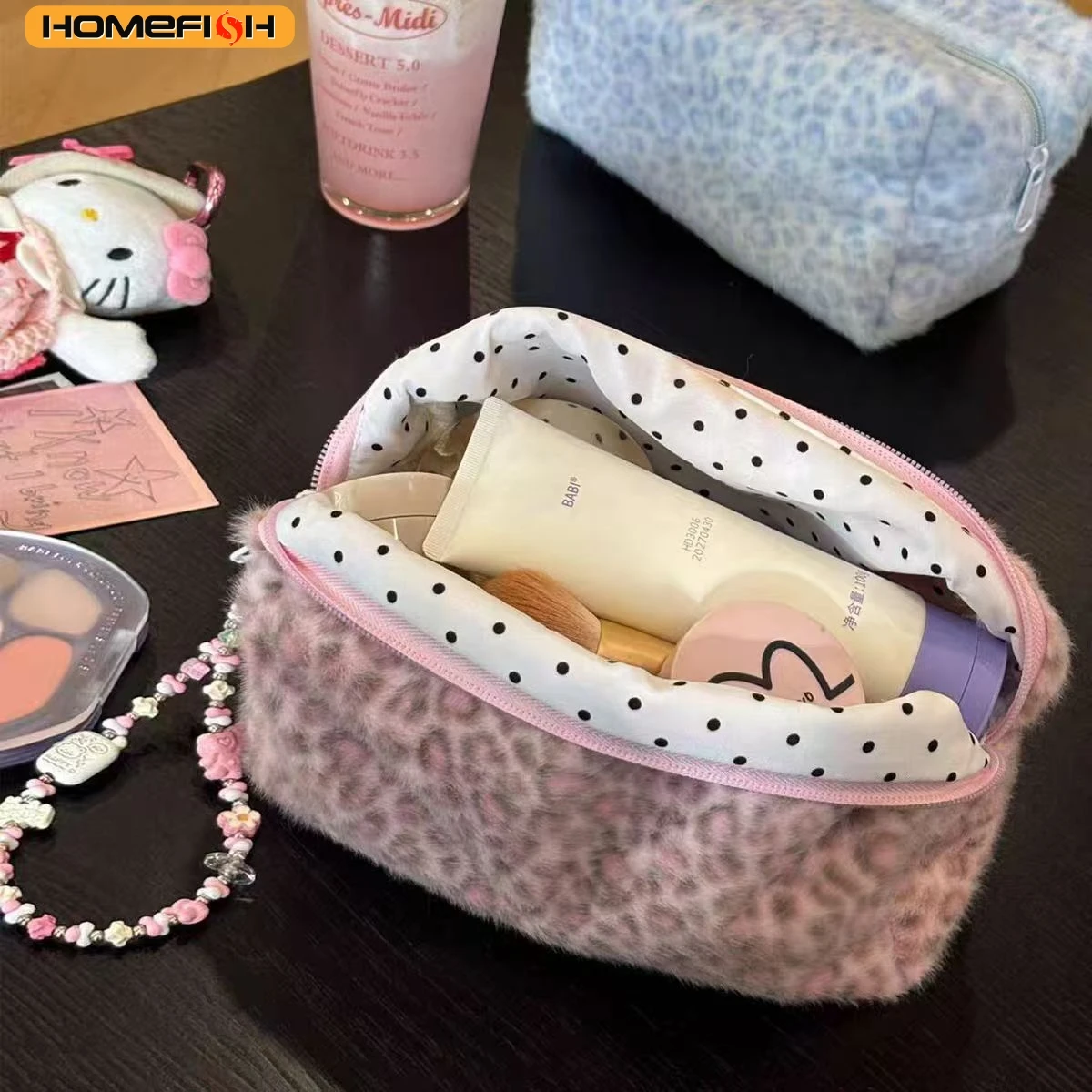 Bolsa de Maquiagem Durável com Estampa de Leopardo, Organizador de Produtos de Higiene para Mulheres, Estojo Portátil para Uso Diário ao Ar Livre