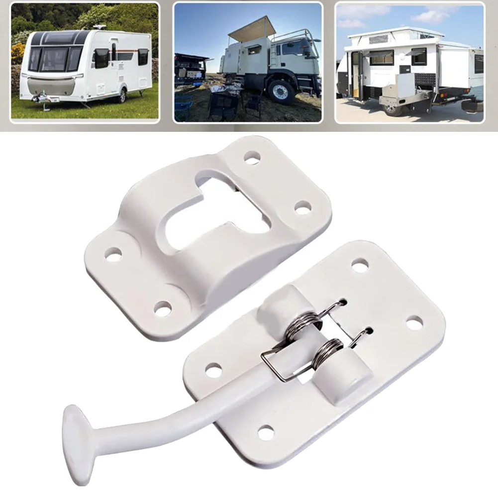 

RV Door Catch Latch T-Style Holder RV Camper Trailer White Left Open Door Secure Door Closure Door Catch Latch