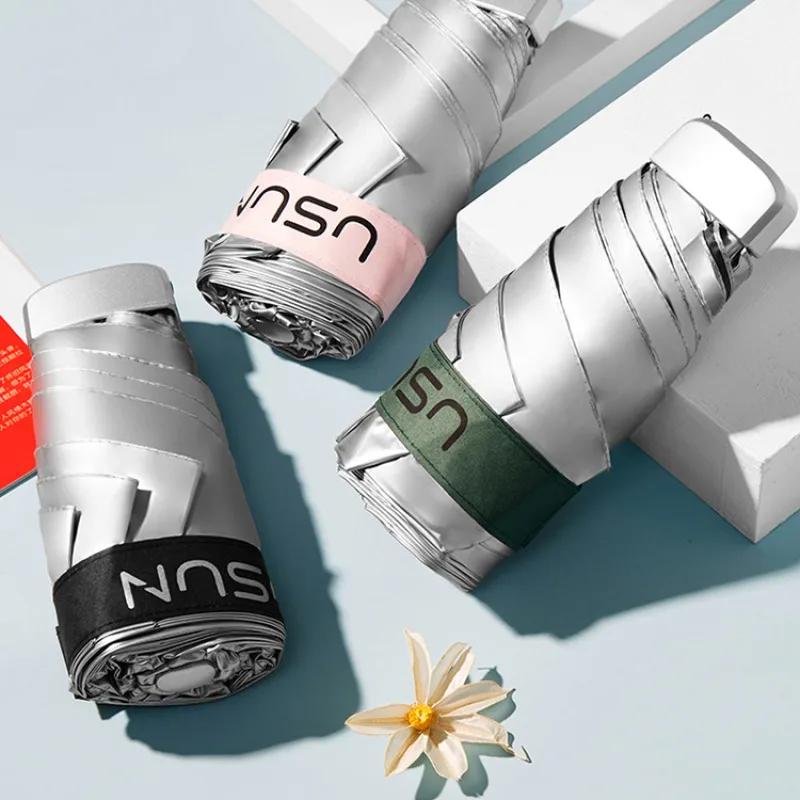 

Женский пятикратный зонт с титановой рамкой и защитой от ультрафиолета для солнцезащитного крема