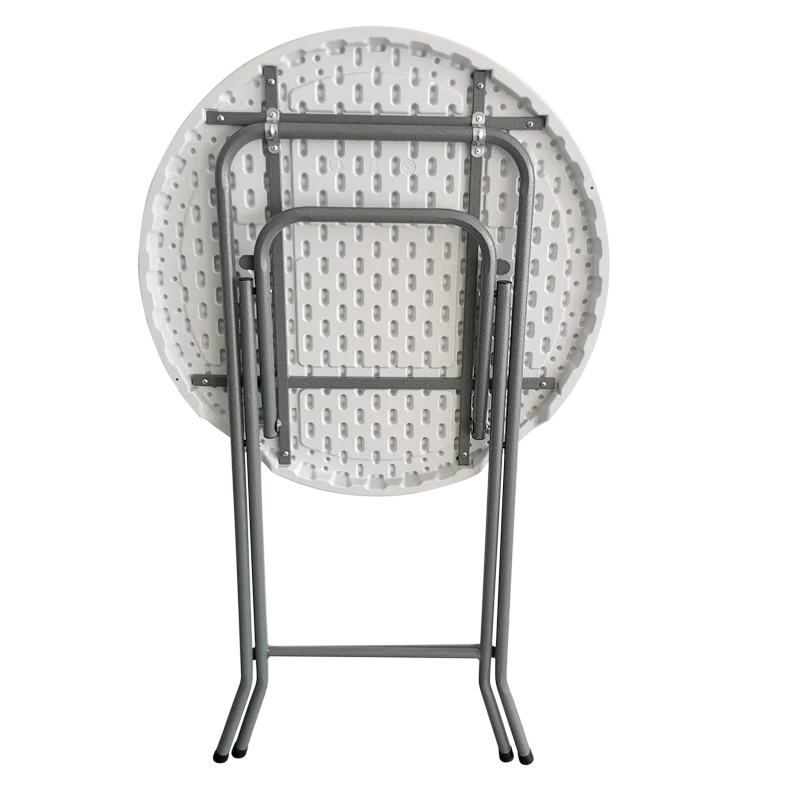 Commercial White Round Folding Bar Table Lightweight Outdoor Hotel Banquet Furniture 110cm