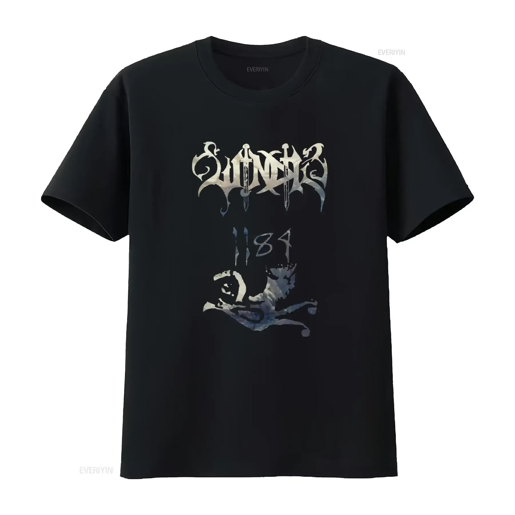 Windir 1184 Print T Shirt for Men Rock Band Style vintage Washed Unisex Stylish Casual Stretched fashion homme Slightly