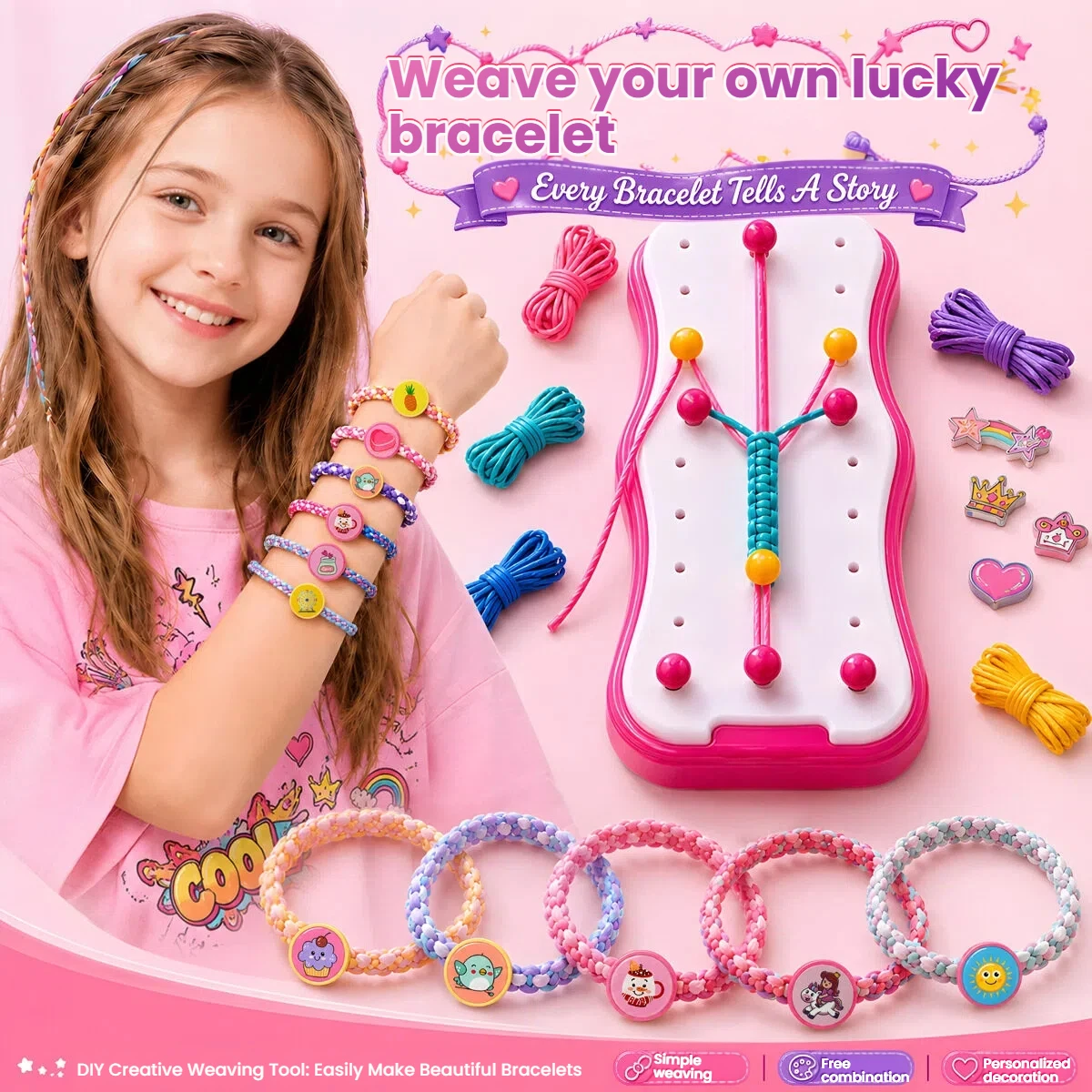 New Bracelet Making Kit Toy for Girls Friendship Arts Crafts Bracelets String Maker Kit For Birthday Present DIY JewelryBracelet