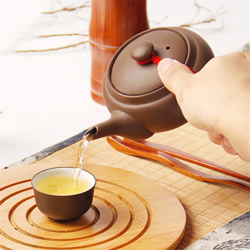 

Customizable Style Purple Clay Handmade Tea Pot Chinese Tea Set Creative Office Kung Fu Kettle Ceramic Side Handle Filt