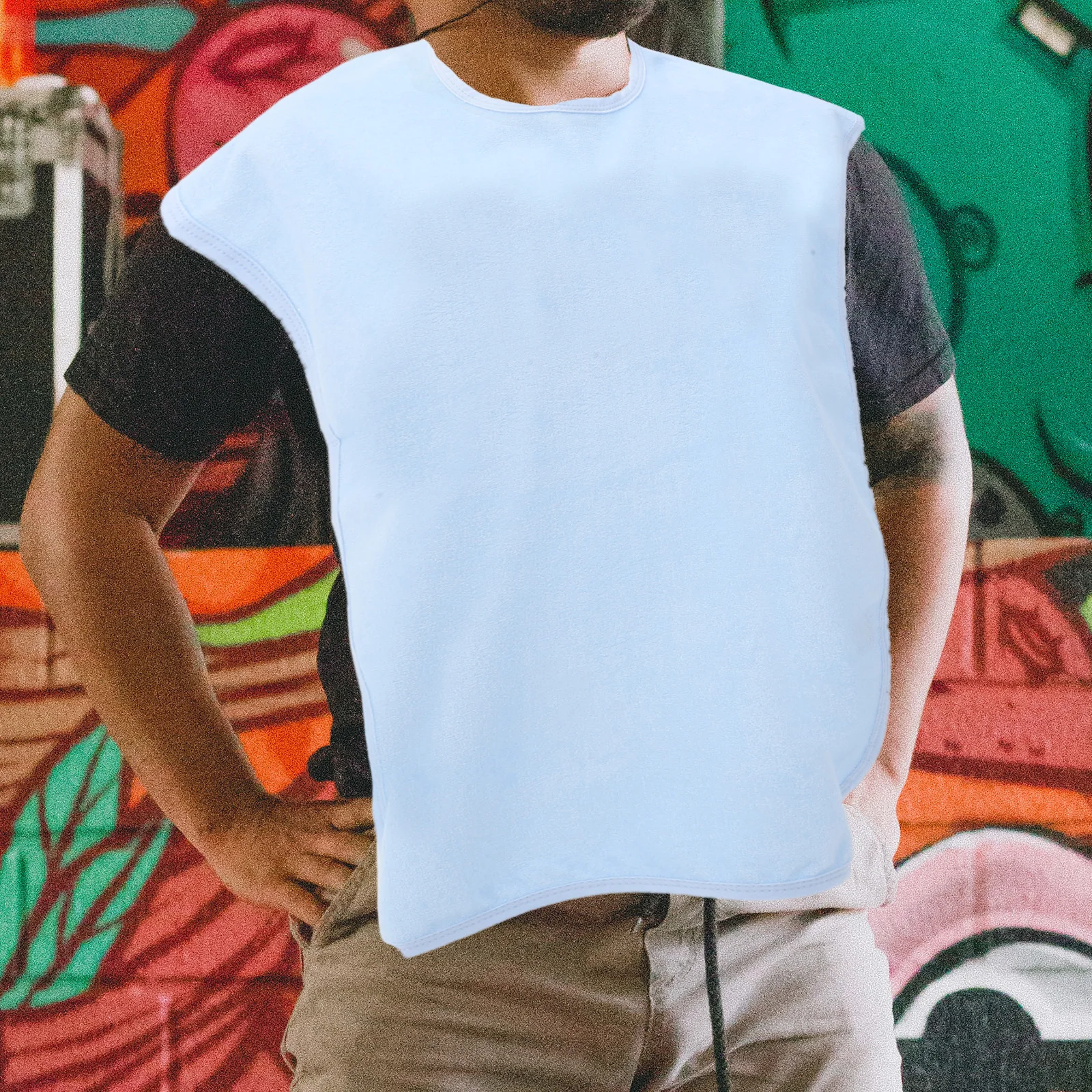 

Adult Eating 50x70cm Shallow Blue M Reusable Dinner Apron Elderly Washable Household Adult Bibs For Women Washable Protector