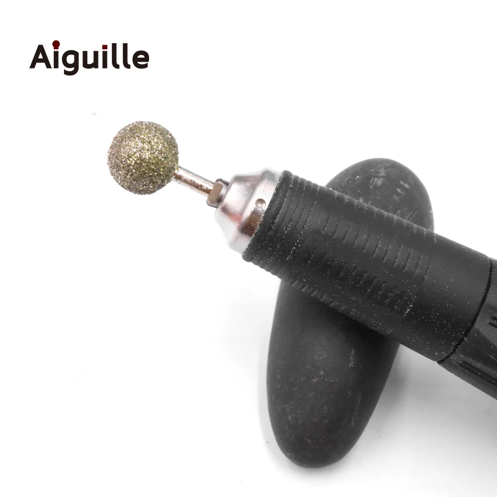 60# Diamond Grinding Burr Ball Metal Peeling Bits Stone Jade Grinding Bits 3/4/5/6/8/10mm Diamond Grinding Point Polishing Bits