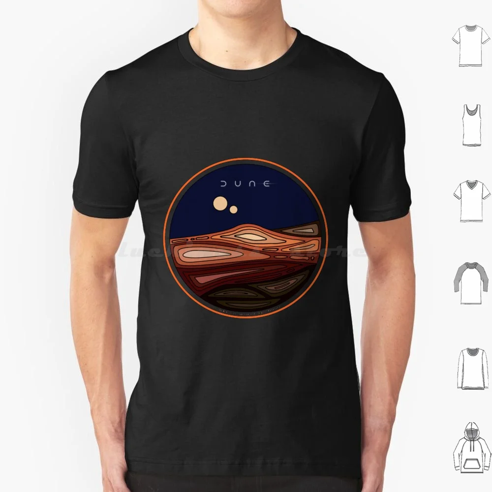 Orange Border Arrakis Desert Planet With Black Background91 T Shirt 6xl Cotton Cool Tee Retro Sandworm Surfing Surf Surfer