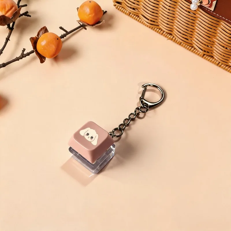 Ateez Glowing Creative Simulation Mechanical Keyboard Keycap Keyring Lovely Bag Decorative Hanging Ornament view 3