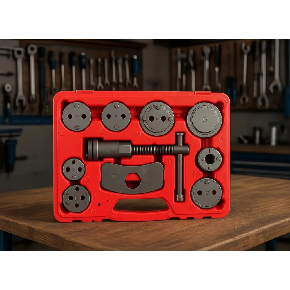 

Universal Disc Brake Piston Tool Set 11 Adapters Front Rear Caliper Compression Rotation