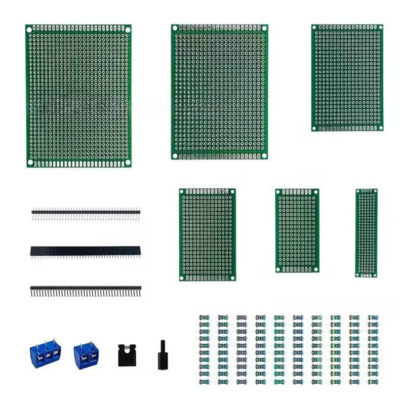 fedi-174pcs-pcb-ボードキット-2x8-3x7-4-6-5x7-6x8-7x9-両面回路基板単列ピン単列メスコネクタキット