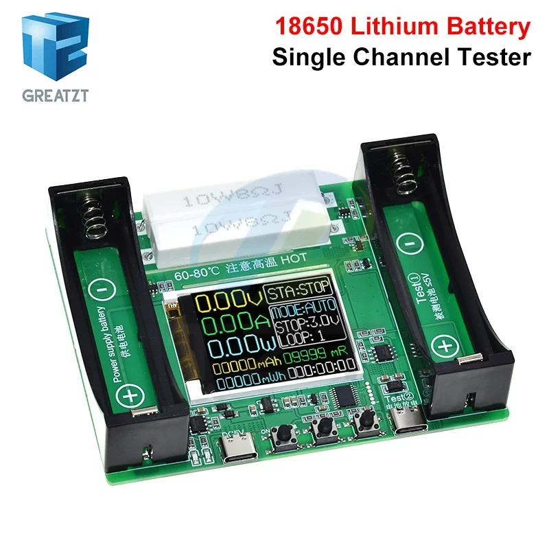 Type-C LCD Display Battery Capacity Tester MAh MWh Lithium Battery Digital Battery Power Detector Module 18650 Battery Tester