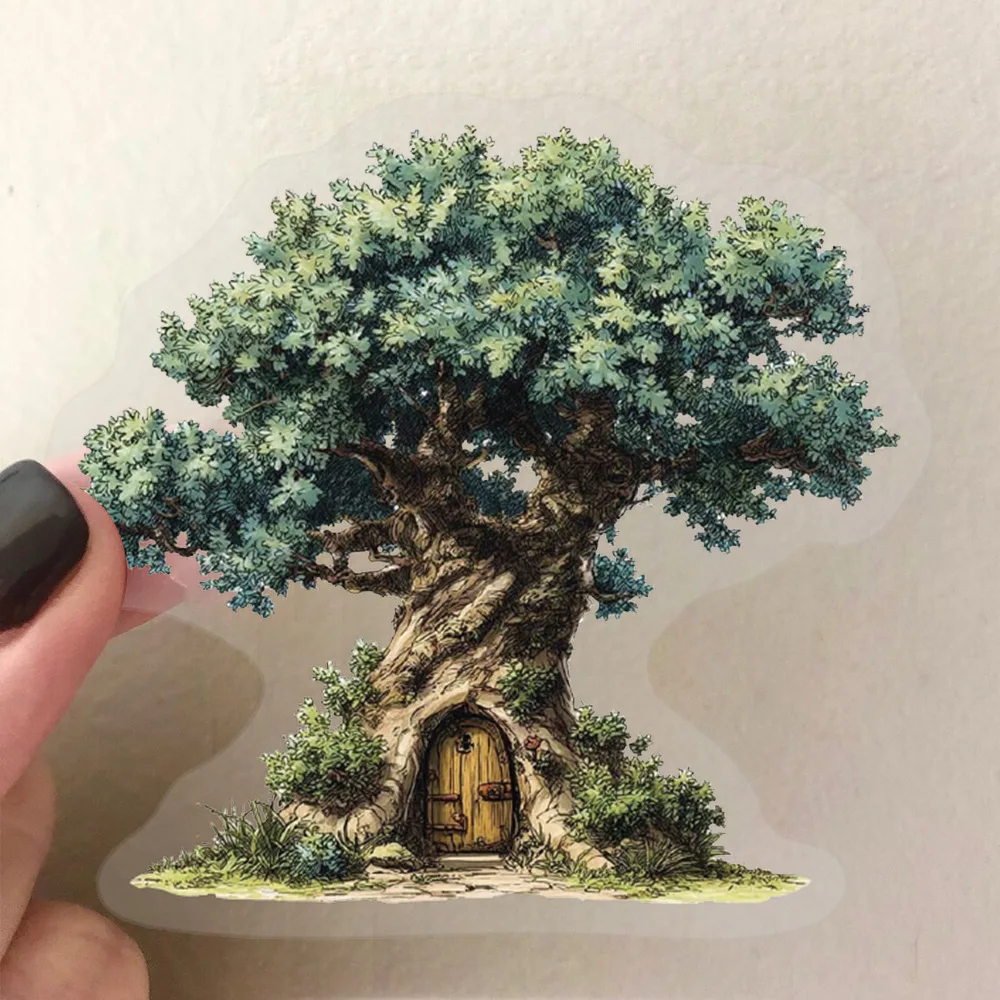 50 Uds. De pegatinas de bosque verde, calcomanías de grafiti transparentes creativas impermeables, decoración DIY, juguetes para niños, equipaje, teléfono, portátil, guitarra