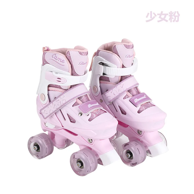 Children Quad Skates with LED Lights，4 Wheels Double Row Roller Skates