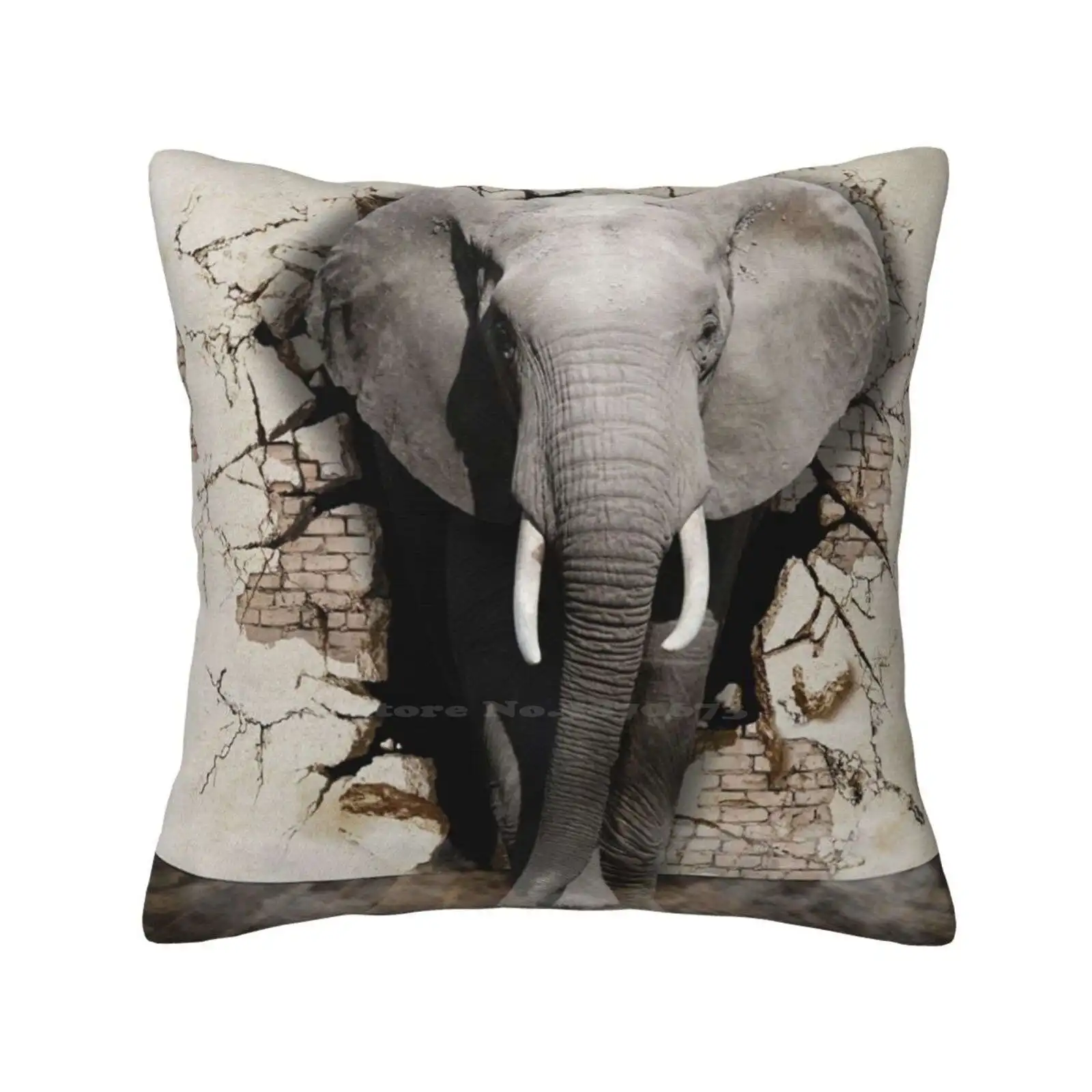 

3d Elephant Coming Through The Wall Fashion Sofa Throw Pillow Cover Pillowcase Elephant Design Elephant Lovers Cute Elephant