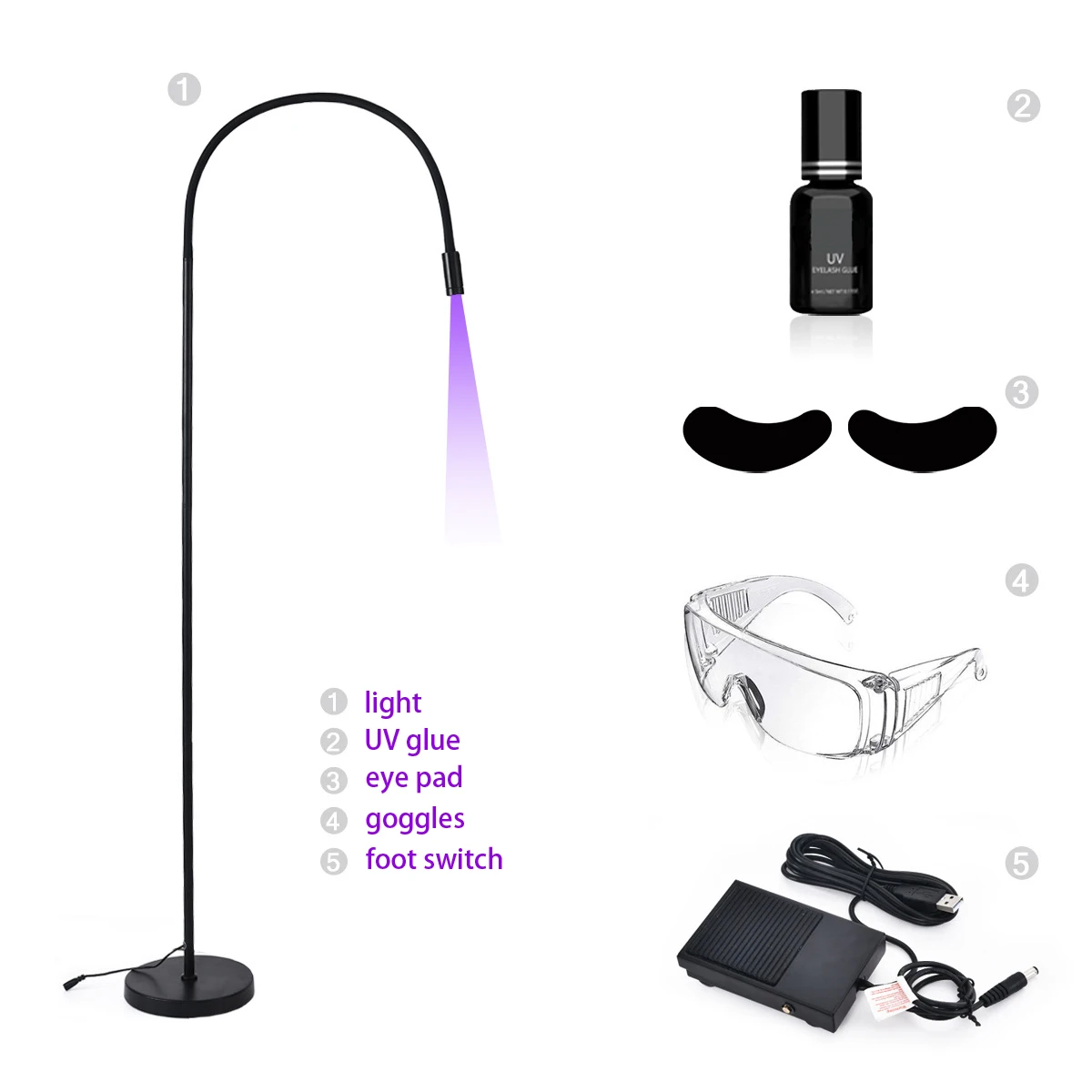 Floor lamp UV-LED glue curing lamp beauty nail eyelash false eyelash grafting foot lamp LED phototherapy lamp glue quick drying