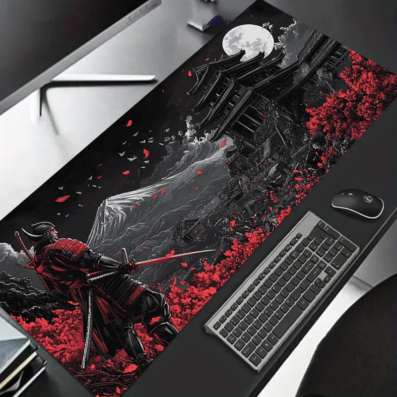 

Samurai Gaming mouse pad: Polyester Surface with Anime Realism, Ideal for Office/Gaming & Holiday Gift Decor