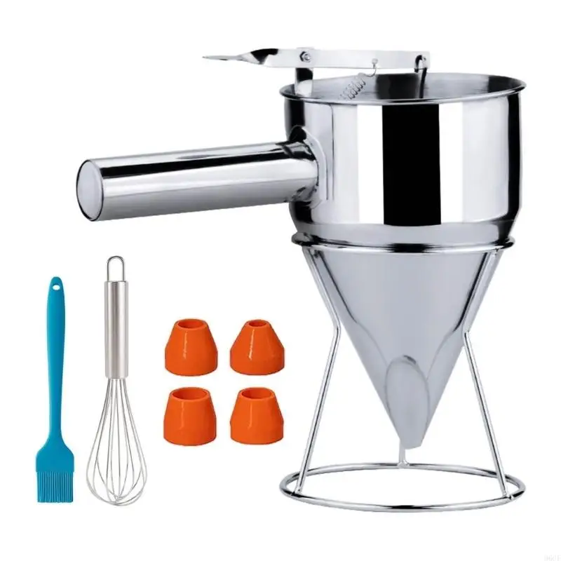 

96GF Multifuntional Batter Funnel Stainless Steel Batter Dispenser Perfect for Pancakes and Cakes Easy to Use