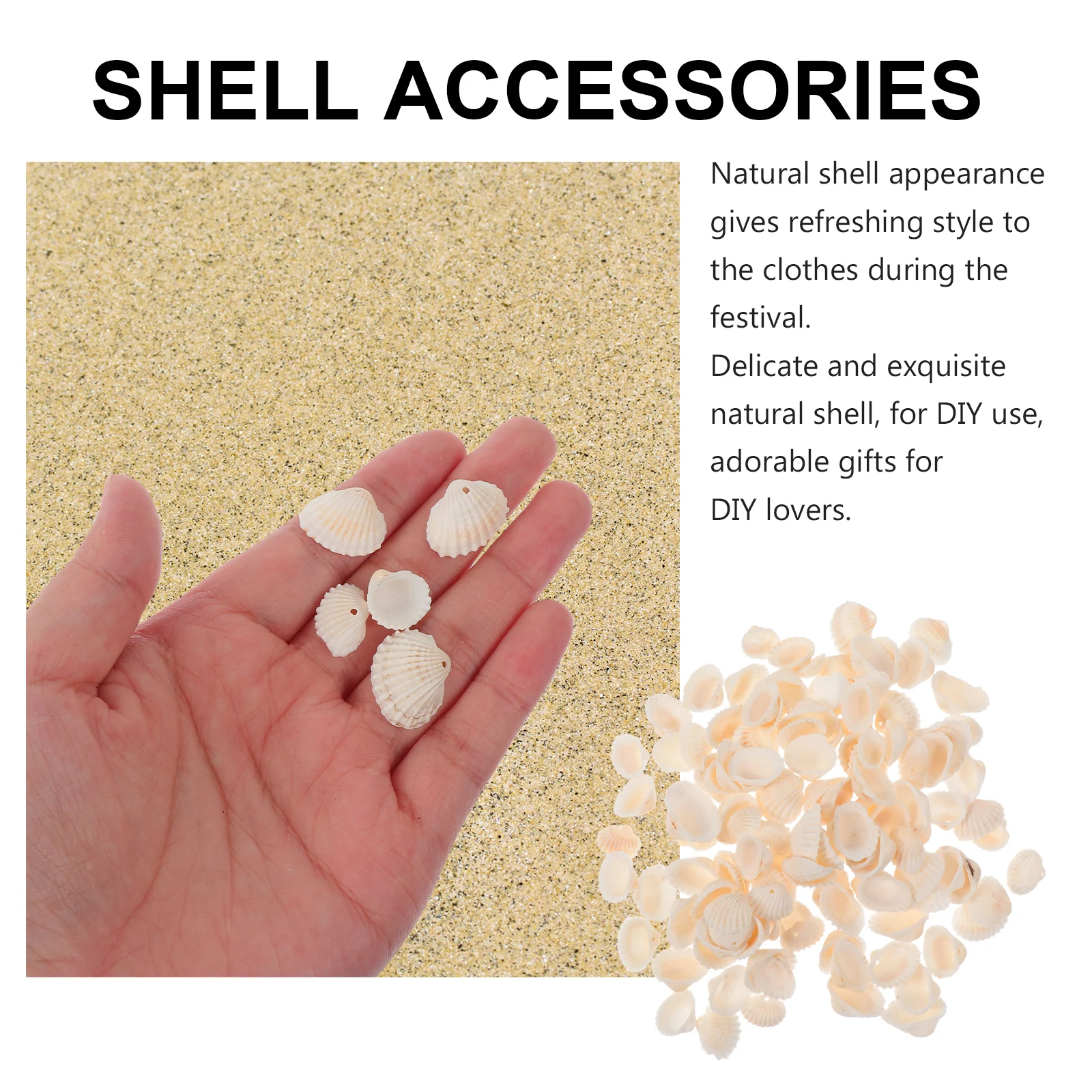 

120pcs Natural Shell Accessories Delicate Durable Clam Diy Crafts Clothing Decor Adorable Gifts For Friends Family Festival