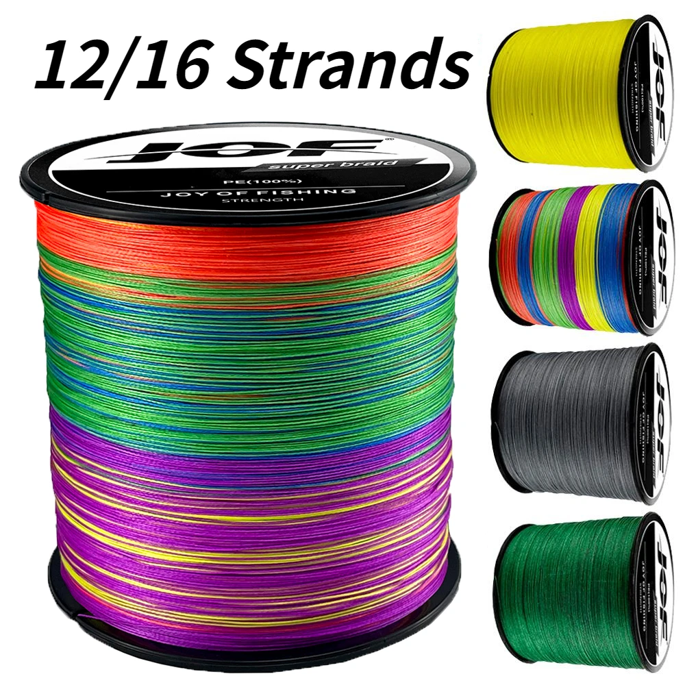 X12/16 Strands PE Braided Fishing Line Strong Abrasion Resistant 25-200LB Big Game for Freshwater Saltwater Outdoor Fishing Gear