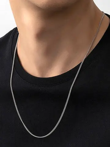 Stainless Steel Gold color Chain Necklace for men Long Chain Choker Men Collar Neck Lace Diy Pendant Silver Color Cord Lobster