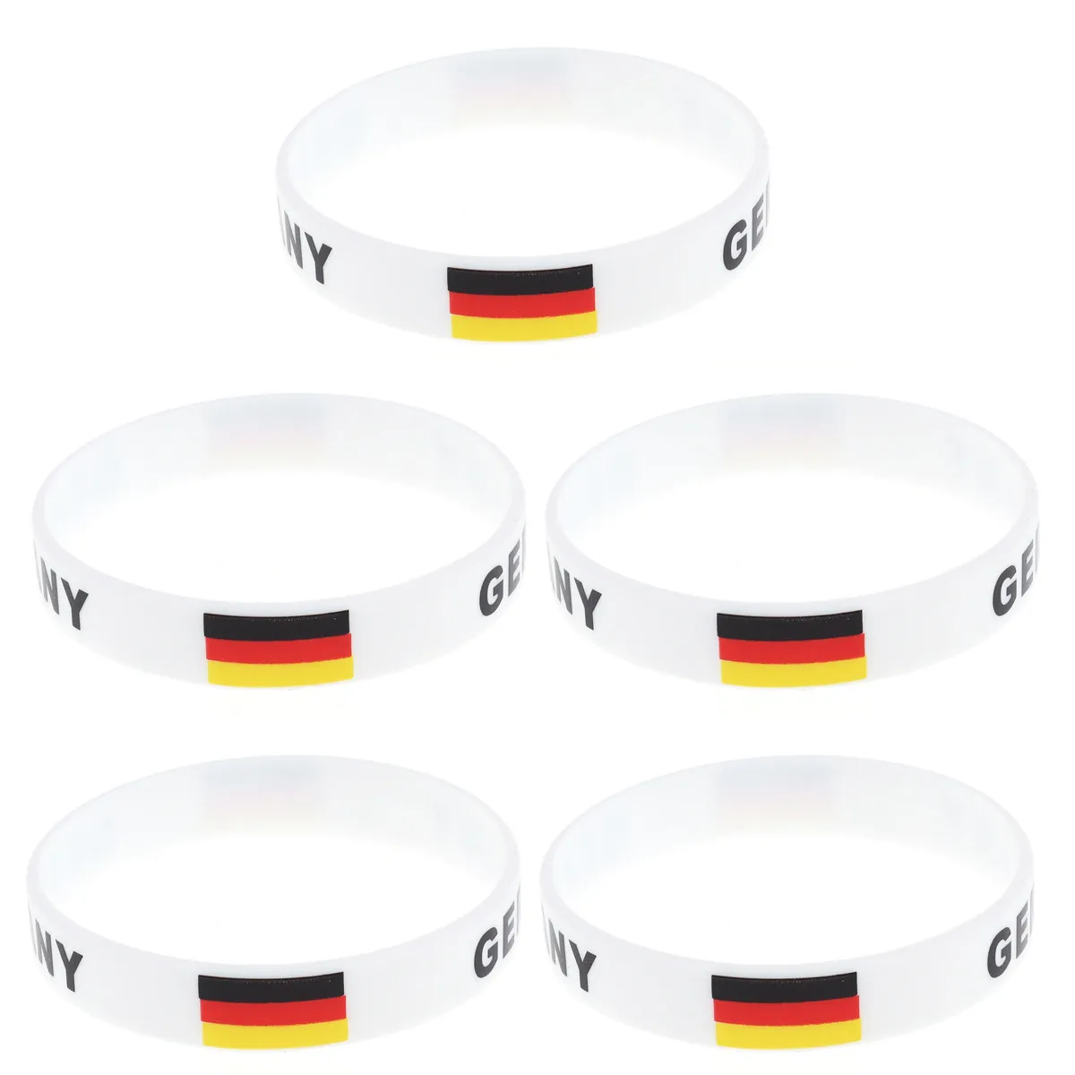 

5Pcs Non Toxic Silicone Country Flag Decorative Wristband Team Australia Sports Bracelet for Stadiums Gyms Outdoor Events