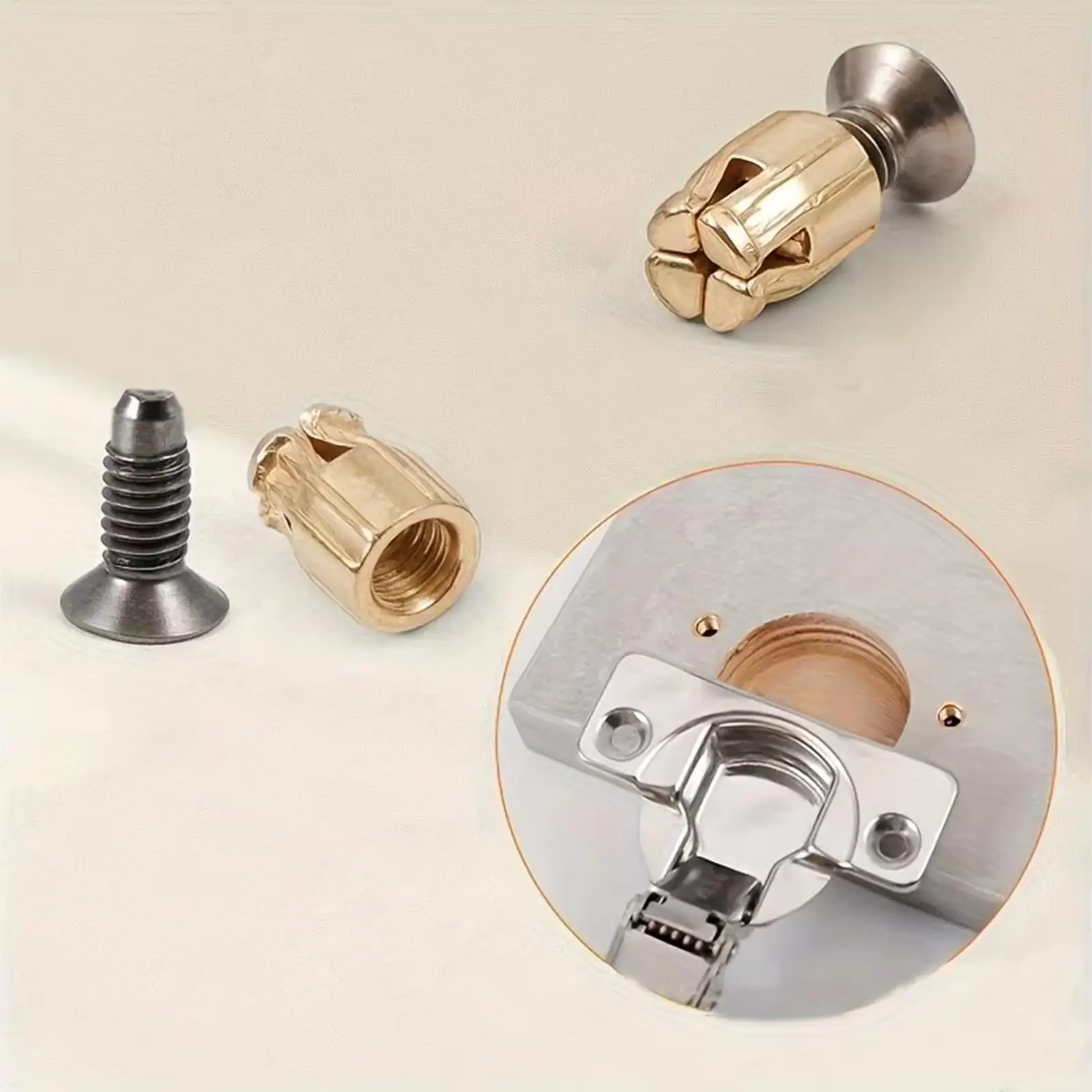 25PCS Hinge Repair Inserts Reusable Fastener Inserts for Cabinet Furniture Door Fix Solid Wood Door Plate Reinforcement Kit