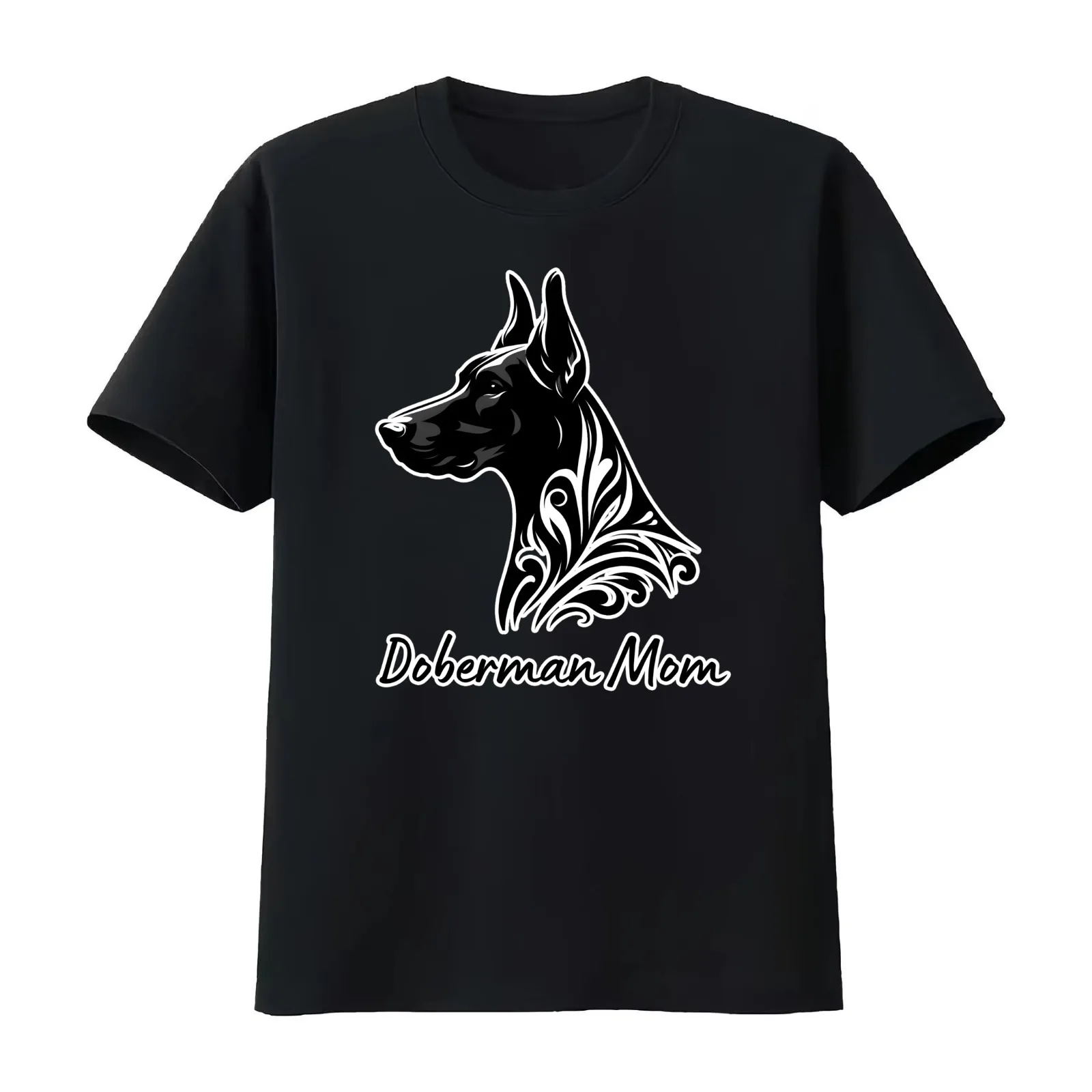 Fierce & Loving Doberman Mom T-Shirt Summer Casual Cotton Tee Oversized Streetwear Tops Vintage Graphic Print 100% Cotton